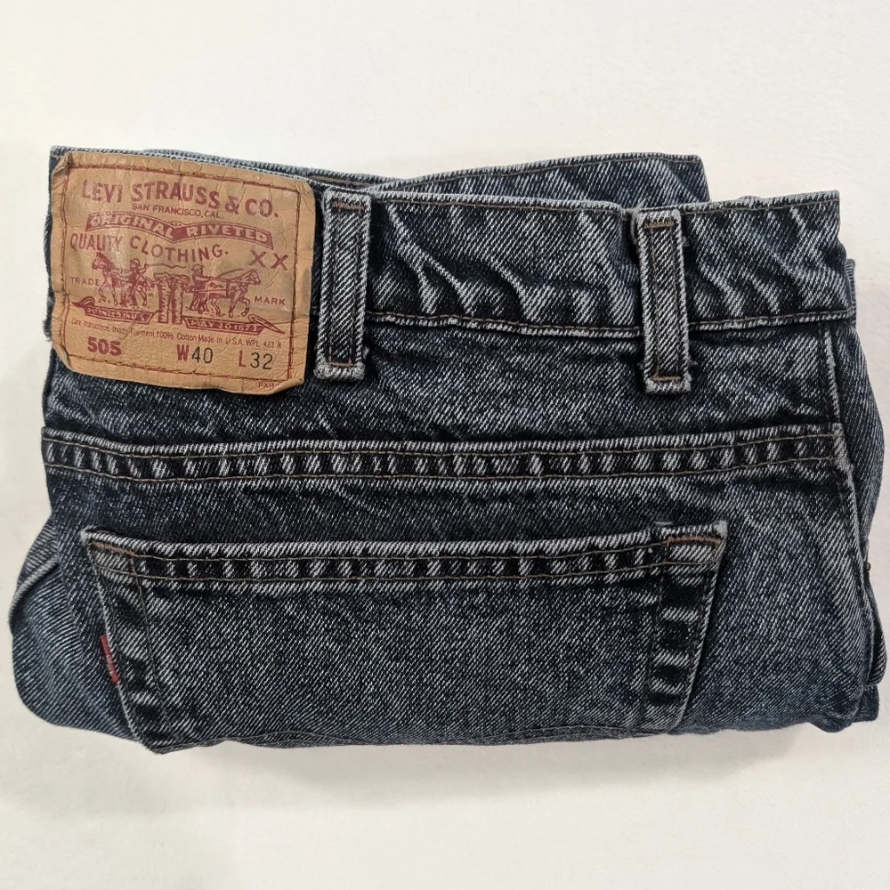 Vintage 90s Levi’s 505 Navy Acid Wash Jeans | Retro Grunge Streetwear‎ 40x32